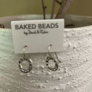 🆕 Baked Beads Silver Circle Earrings